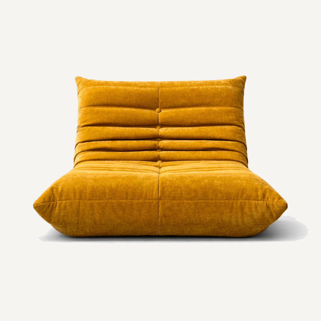 B-001 Buttoned Channel Lounge Chair, front view