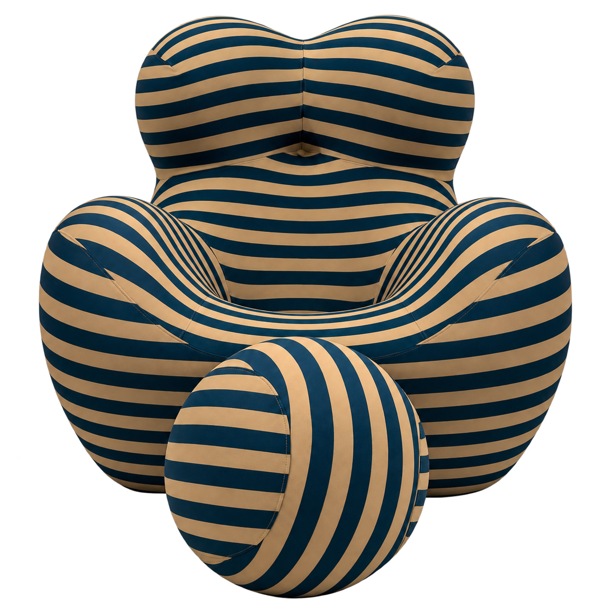 B-013 Ribbon Stripe Cocoon Lounge Chair, front view